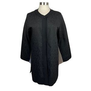 EILEEN FISHER Jacket M Womens Petite Black Single Button Front Textured Mid